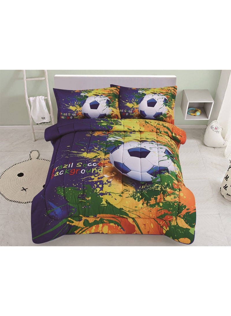 ستارجولد طقم لحاف فائق النعومة مقاس كينج من الألياف الدقيقة مطبوع عليه 4 قطع - Image 1