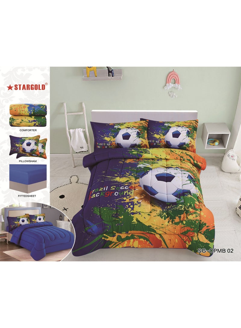 ستارجولد طقم لحاف فائق النعومة مقاس كينج من الألياف الدقيقة مطبوع عليه 4 قطع - Image 2