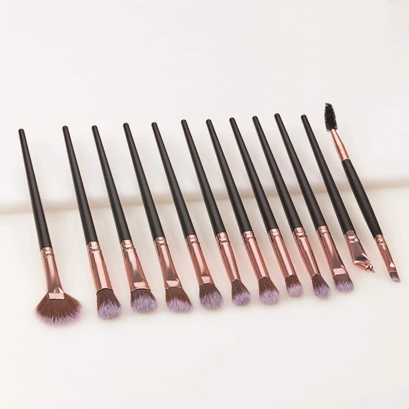 Black Makeup Brushes Set For Eyeshadow Blending Eyeliner Eyelash And Eyebrow - Image 5