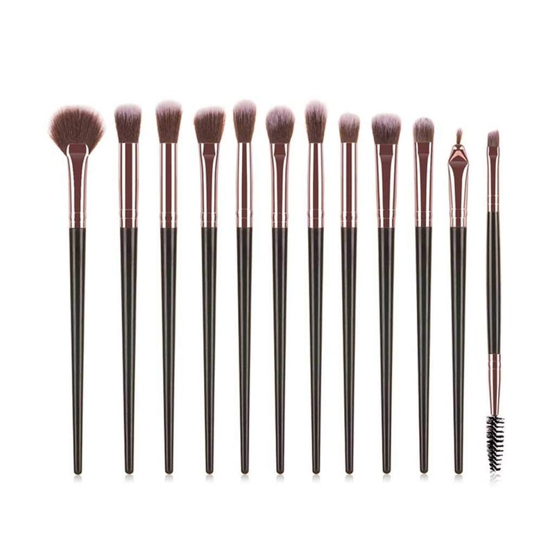 Black Makeup Brushes Set For Eyeshadow Blending Eyeliner Eyelash And Eyebrow - Image 1