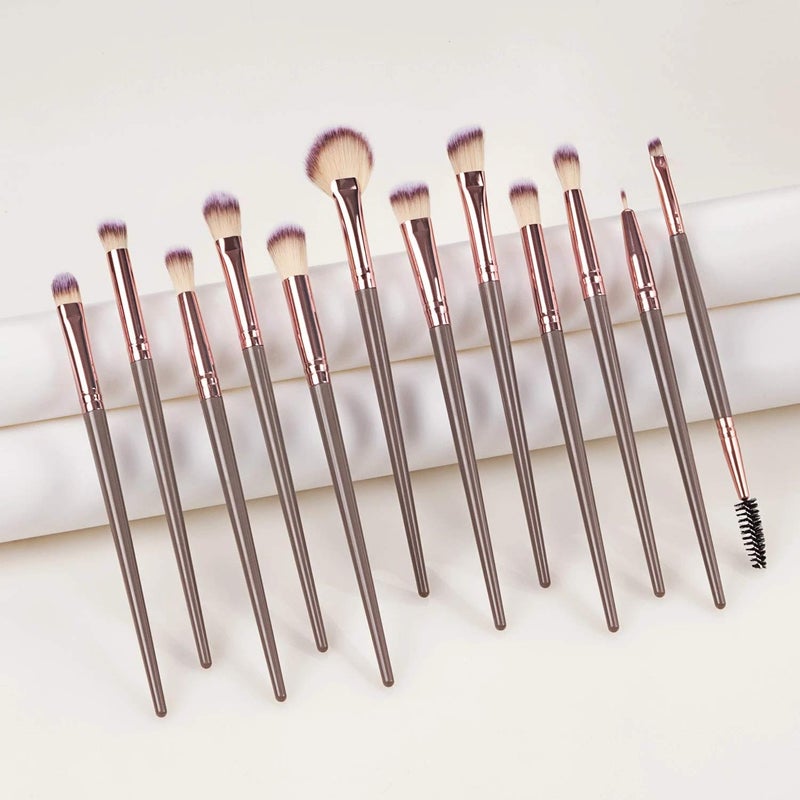 Black Makeup Brushes Set For Eyeshadow Blending Eyeliner Eyelash And Eyebrow - Image 4
