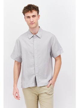 Men Regular Fit Textured Short Sleeves Casual Shirt, Grey - pzsku/ZABF424EC4E461510D129Z/45/_/1737642215/2edc02f4-8572-482b-b130-878c9569f9bd