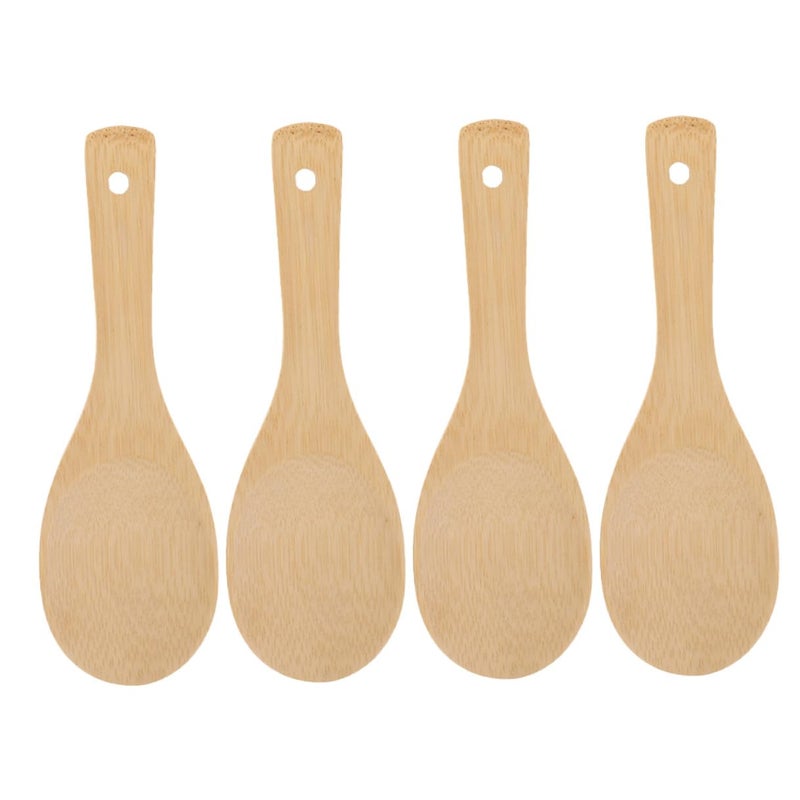 4Pcs Non Stick Carbonized Rice Spoon Set 23x6 8cm for Cooking Serving Stir Frying - Image 2