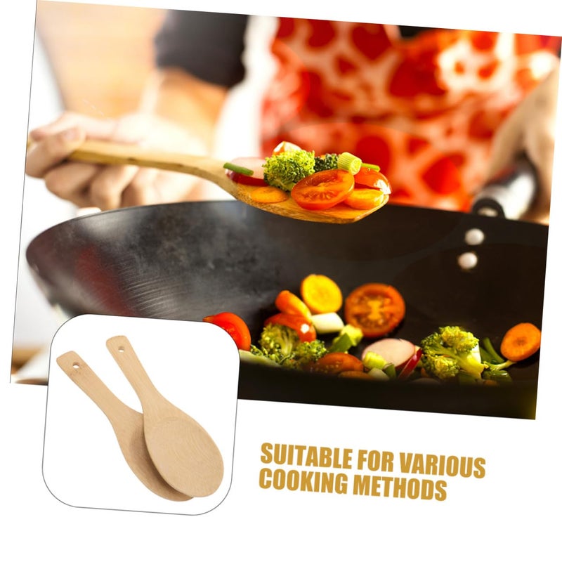 4Pcs Non Stick Carbonized Rice Spoon Set 23x6 8cm for Cooking Serving Stir Frying - Image 4