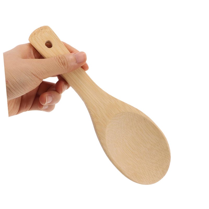 4Pcs Non Stick Carbonized Rice Spoon Set 23x6 8cm for Cooking Serving Stir Frying - Image 5