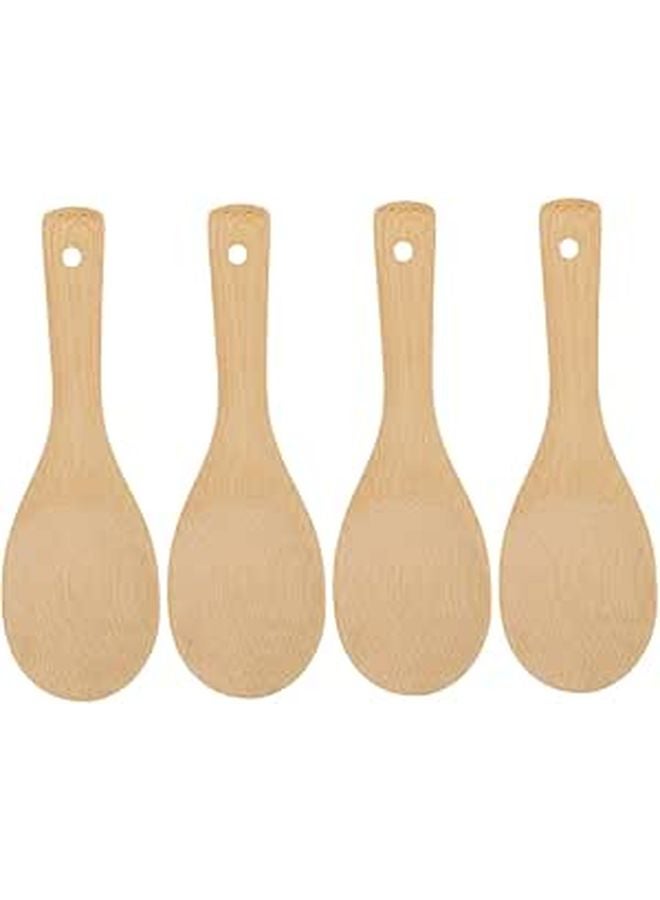 4Pcs Non Stick Carbonized Rice Spoon Set 23x6 8cm for Cooking Serving Stir Frying - Image 1