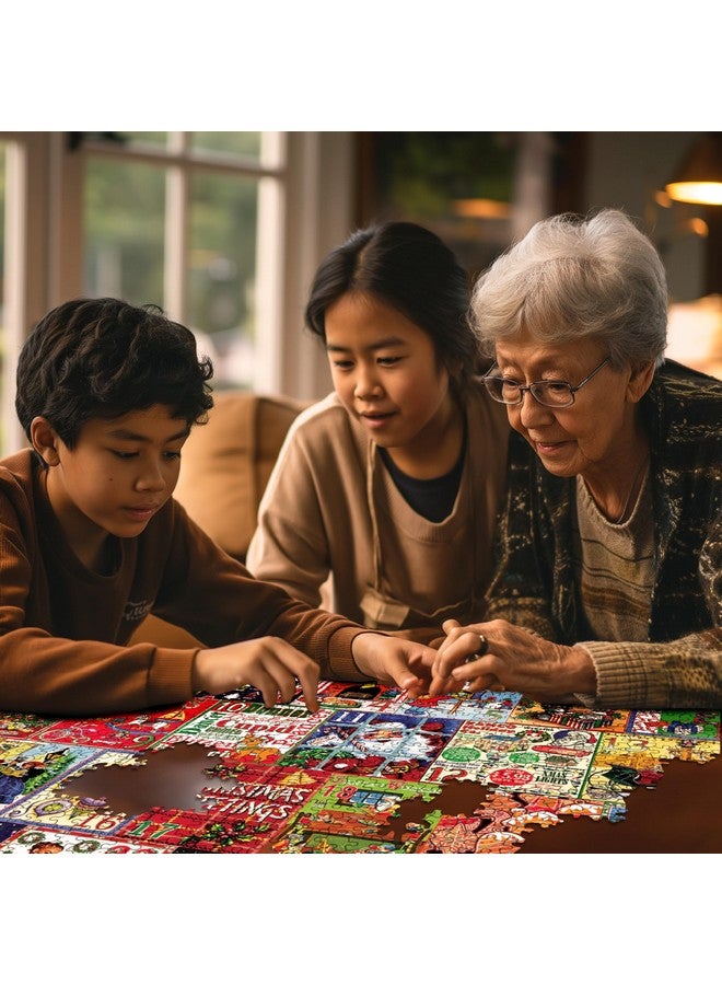 White Mountain Calendar Christmas Puzzles 1000 Pieces Jigsaw Puzzle for Winter - Image 5