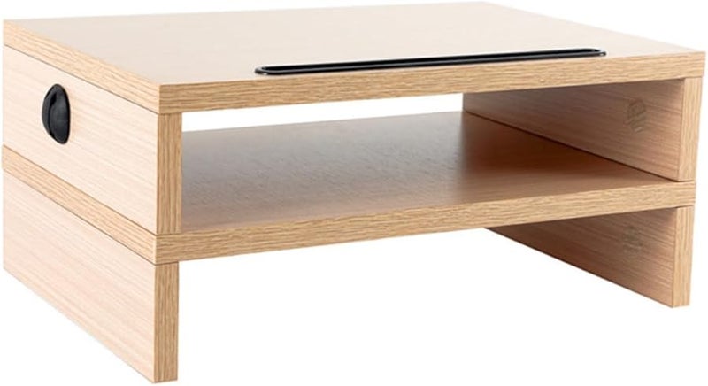 Wooden Monitor Stand Riser 2 Pcs Desktop Organizer For Computer And Laptop - Image 1