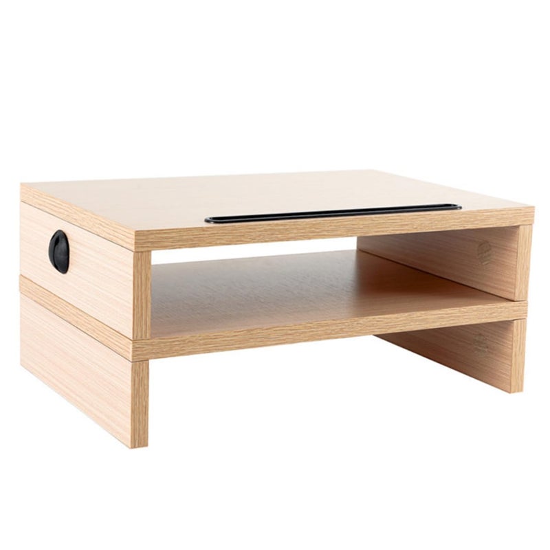 Wooden Monitor Stand Riser 2 Pcs Desktop Organizer For Computer And Laptop - Image 2