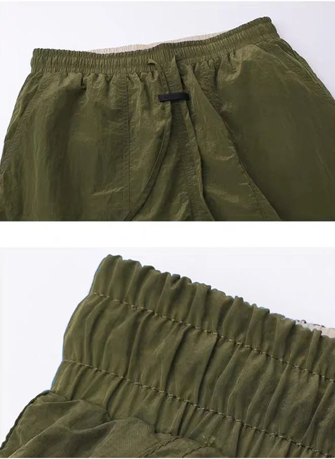ستايلي Mid Rise Loose Fit Shorts with Drawstring by Styli