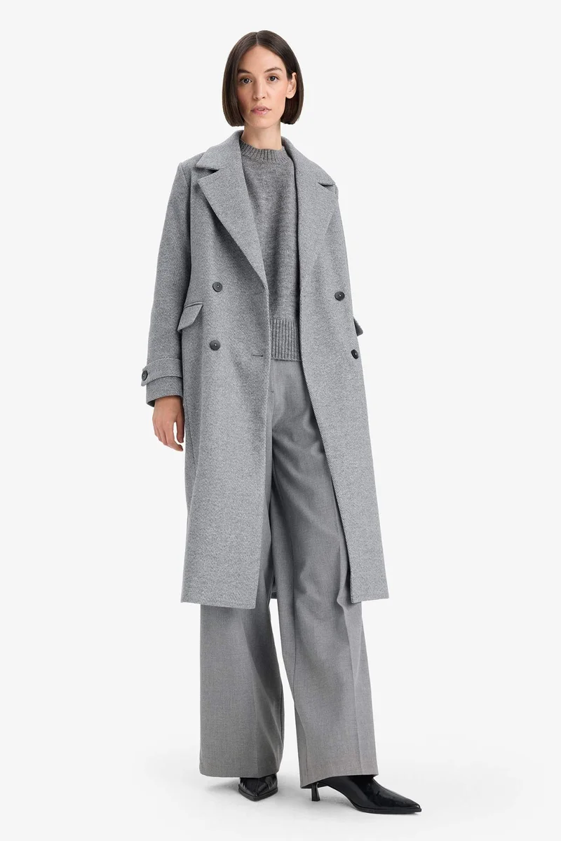 Defacto Regular Fit Button Down Cachet Long Coat