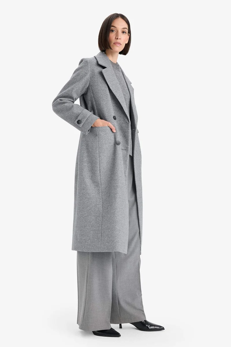 Defacto Regular Fit Button Down Cachet Long Coat