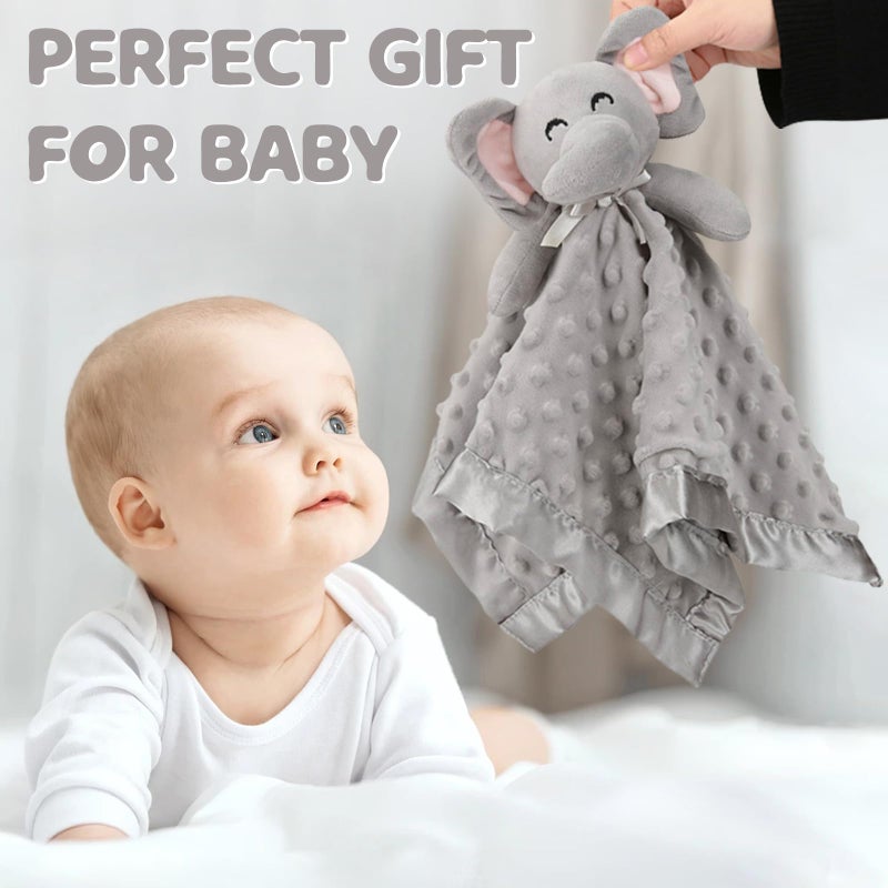 Pro Goleem Elephant Security Blanket, Soft Lovey Unisex Lovie Baby Gifts for Boys and Girls Snuggle Toy Stuffed Animal Newborn Essentials and Items Grey 16 Inch - Image 3