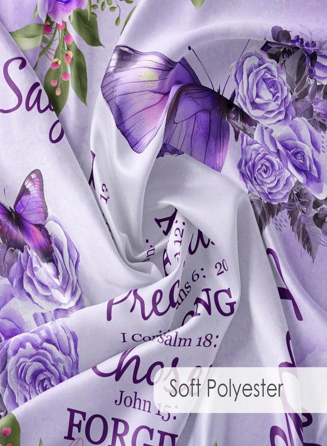LB Purple Rose Floral Butterfly Shower Curtain Farmhouse Bible Verse Christian Quotes Shower Curtain Set with Hooks Flower and Inspirational Bathroom Decor Polyester Fabric 72Lx72W Inch - Image 5