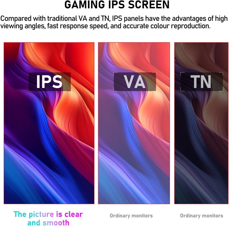 CRUA 27 inch 4K 60Hz Gaming Monitor iPS Flat Display Screen UHD(3840x2160P) 120% sRGB,HDR,Built-in Speaker, RGB Backlight,Suitable for home, office, video and picture design White - Image 3
