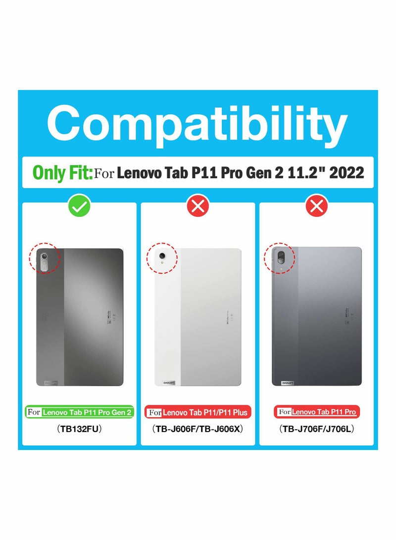 SYOSI Shockproof Case for Lenovo Tab P11 Pro Gen 2 2022 Slim Stand Folio Protective Hard Shell Cover for 11.2 Inch Lenovo Tab P11 Pro 2nd Generation TB132FU Black - Image 4