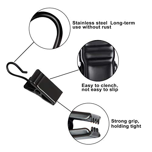 ShangTianFeng 50pcs Awning Light CurtainClips Stainless Steel Curtain Clip Hooks Curtain Hooks BulldogClips siding Clips for Hanging Tablecloth TowelClips for Camping Tents Home Decoration Photos Art Craft - Image 3
