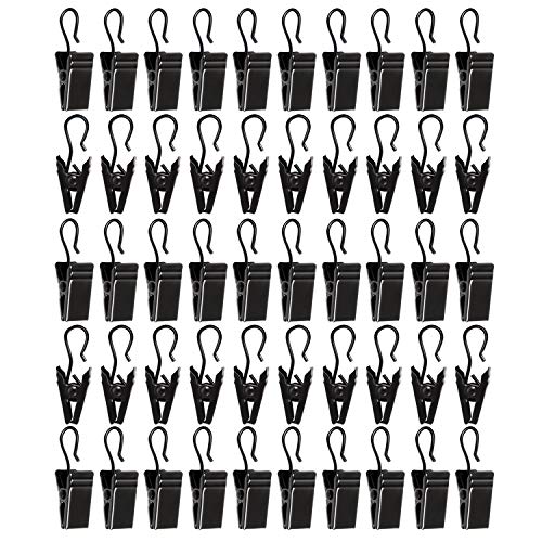 ShangTianFeng 50pcs Awning Light CurtainClips Stainless Steel Curtain Clip Hooks Curtain Hooks BulldogClips siding Clips for Hanging Tablecloth TowelClips for Camping Tents Home Decoration Photos Art Craft - Image 1