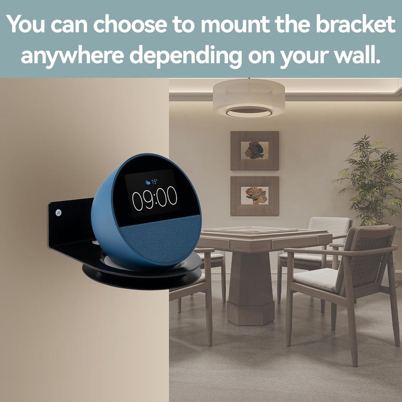 shinar Metal Universal Wall Mount for Spot/Homepod Mini, Space-saving, Mount Accessory for Spot and Homepod Mini Stand with Integrated Cable Management (Black) - Image 5