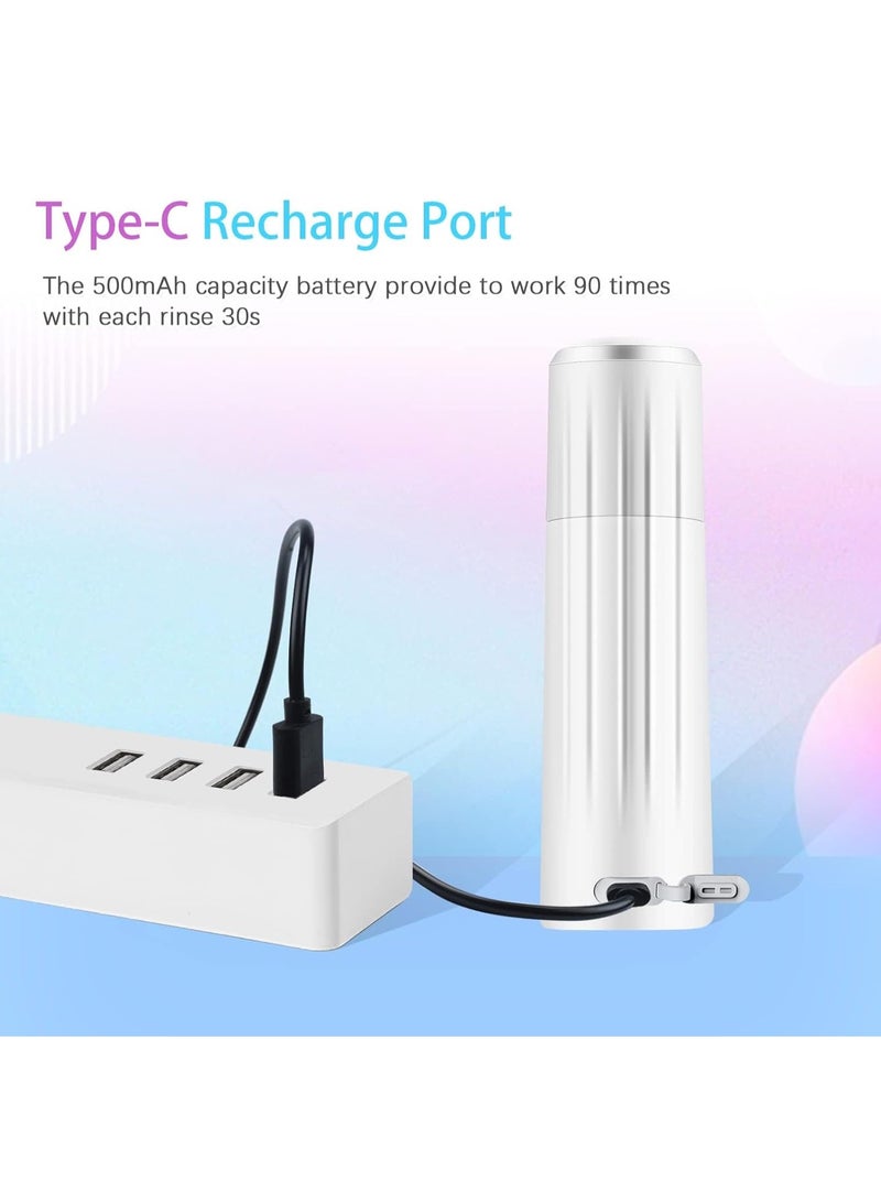 شو وو بيديت كهربائي محمول IPX7 مقاوم للماء وقابل لإعادة الشحن عبر USB، شطا ممتاز للسفر، بخاخ محمول للنظافة الشخصية مع ري أوتوماتيكي بسرعتين، زجاجة مياه، 2 مخرج مياه قابل للتعديل  - Image 3