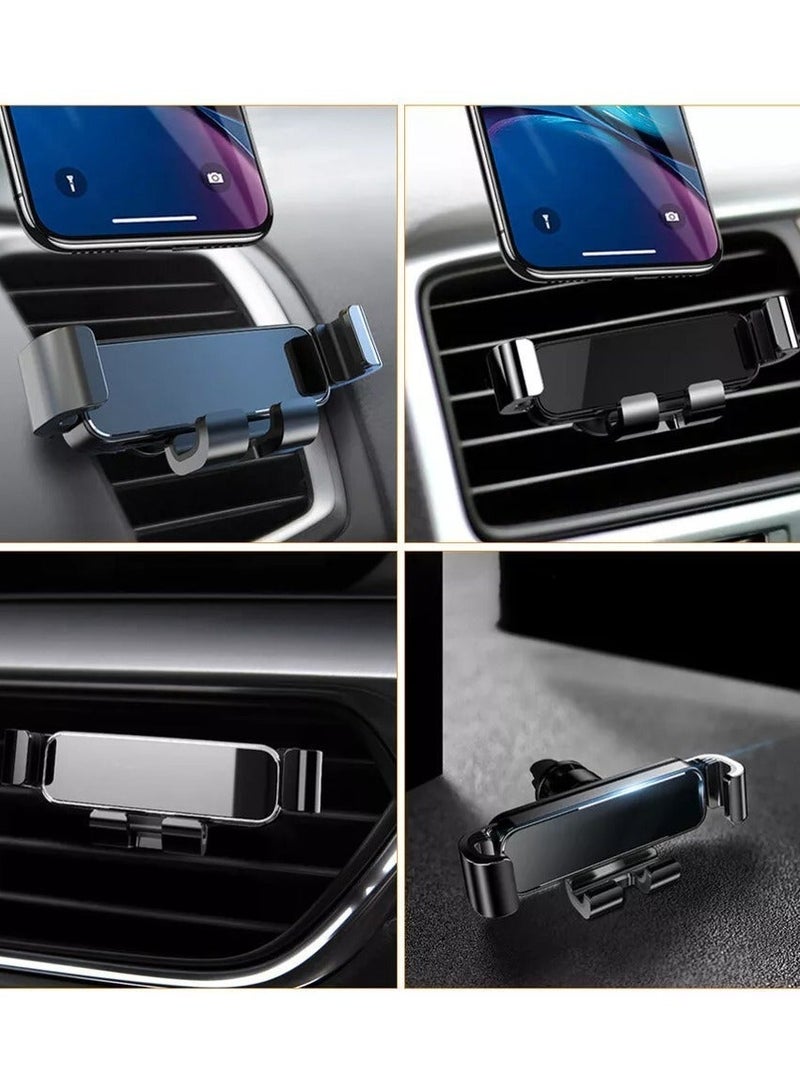 حامل هاتف للسيارة يُثبّت على فتحة التهوية بمشابك تشبه الخطاف. متوافق مع أجهزة آيفون وأندرويد. - Image 2
