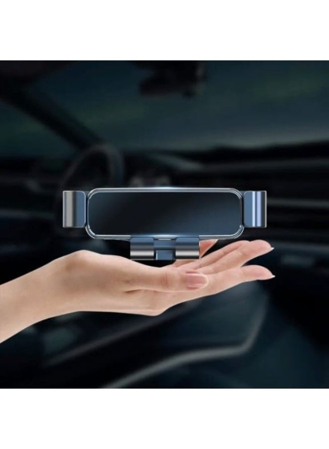 حامل هاتف للسيارة يُثبّت على فتحة التهوية بمشابك تشبه الخطاف. متوافق مع أجهزة آيفون وأندرويد. - Image 1
