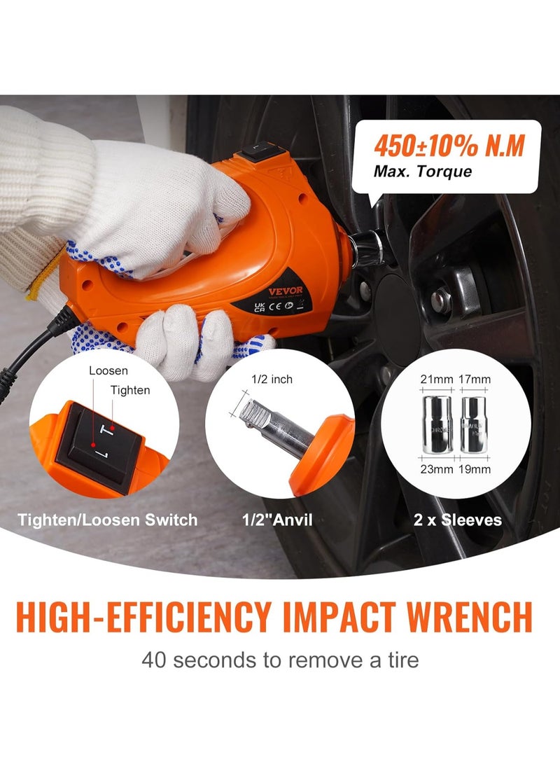 Electric Car Jack, 5 Ton Hydraulic Jack Lift with Electric Impact Wrench, Built-in Inflatable Pump, and LED Light for SUV MPV Sedan Truck Change Tires Garage Repair. - Image 5