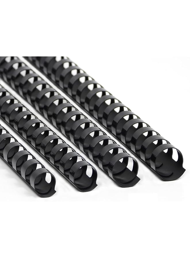 RAYSON Binding Combs 21 Ring 90 145 Sheet 12 Mm 14 Mm 16 Mm 18 Mm Multi Size A4 Black Pack Of 80  - Image 1