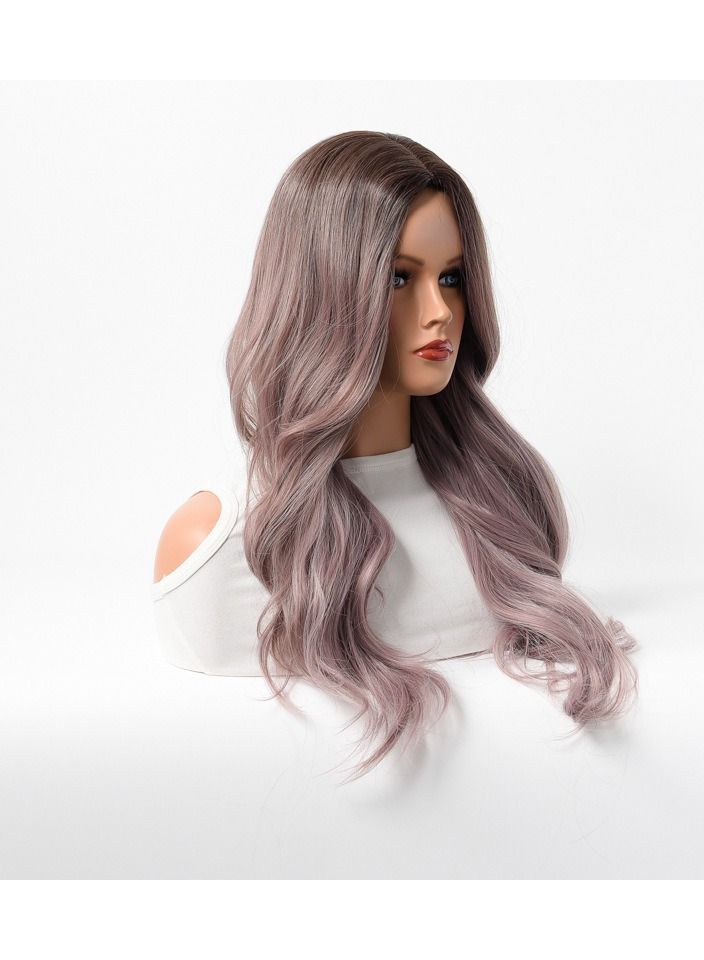 إستيل شعر مستعار نسائي طويل مجعد شعر مموج كبير متوسط ​​طويل غطاء رأس كامل بنفسجي رمادي - Image 3