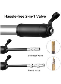 Mmmon Bicycle Tools Bicycle Pump Super Mini Portable Telescopic Air Tube Bicycle Pumps High Pressure Bicycle Air Pump,Fits Performance and Scooter,with Mounting Kit Mini Bicycle Pump (Black,18cm)  - Image 4