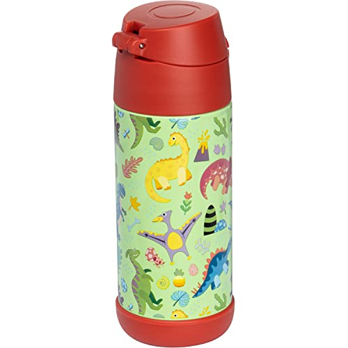 Snug Insulated Kids Water Bottle with Straw & Spout – Double-Wall Stainless Steel, Leakproof, Easy-Flip Lid – For School, Travel, Toddlers & Big Kids - Dinosaurs, 12oz - Image 3