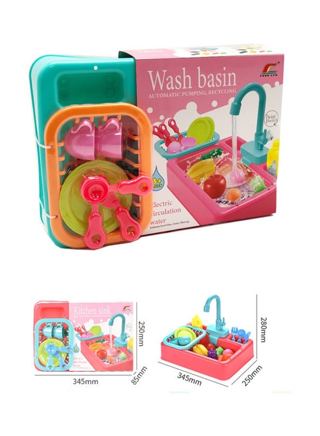 دبليو أيه أو كي أن ألعاب بالوعة المطبخ ، غسالة صحون كهربائية للأطفال تلعب بالوعة بمياه جارية ، تتظاهر بلعب ألعاب المطبخ للأولاد البنات الأطفال الصغار تعميم المياه مطبخ أطفال متنوع لعب دور ألعاب غسالة الصحون - Image 5