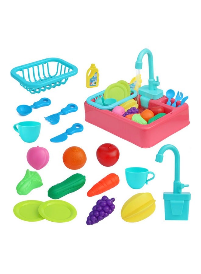 دبليو أيه أو كي أن ألعاب بالوعة المطبخ ، غسالة صحون كهربائية للأطفال تلعب بالوعة بمياه جارية ، تتظاهر بلعب ألعاب المطبخ للأولاد البنات الأطفال الصغار تعميم المياه مطبخ أطفال متنوع لعب دور ألعاب غسالة الصحون - Image 3