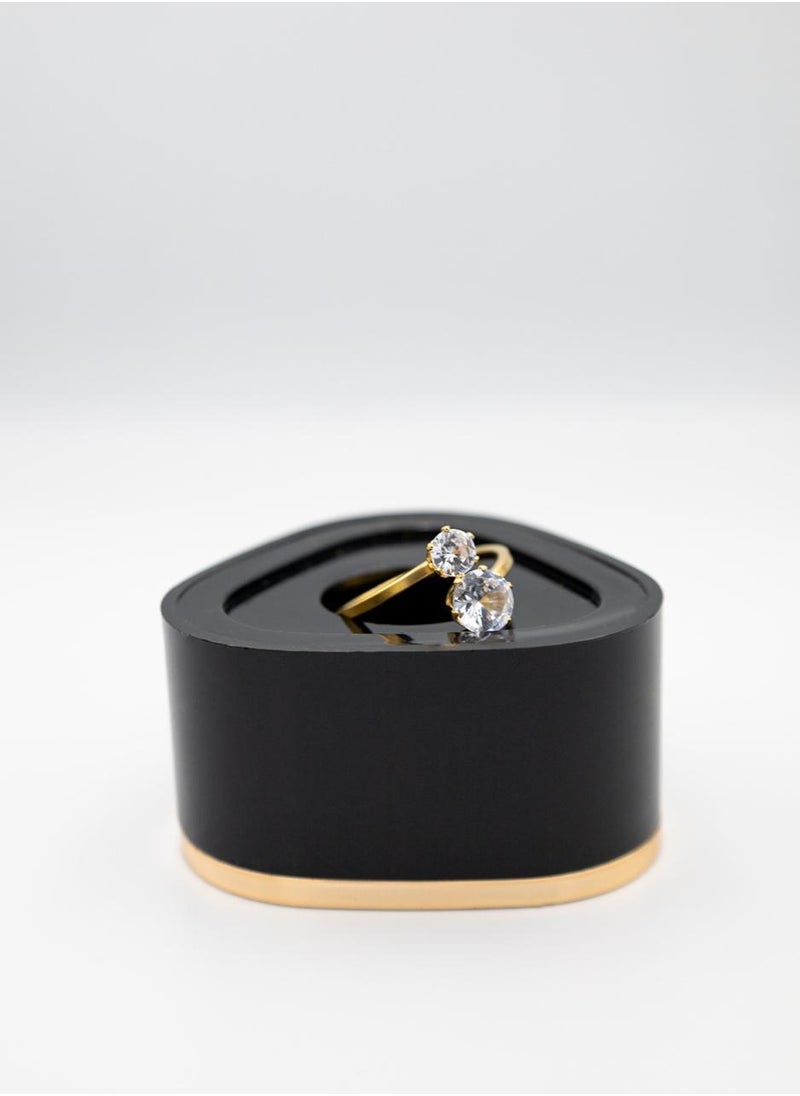 mjuhurat Elegant Twin Stone Gold-Plated Crystal Ring  - Image 2