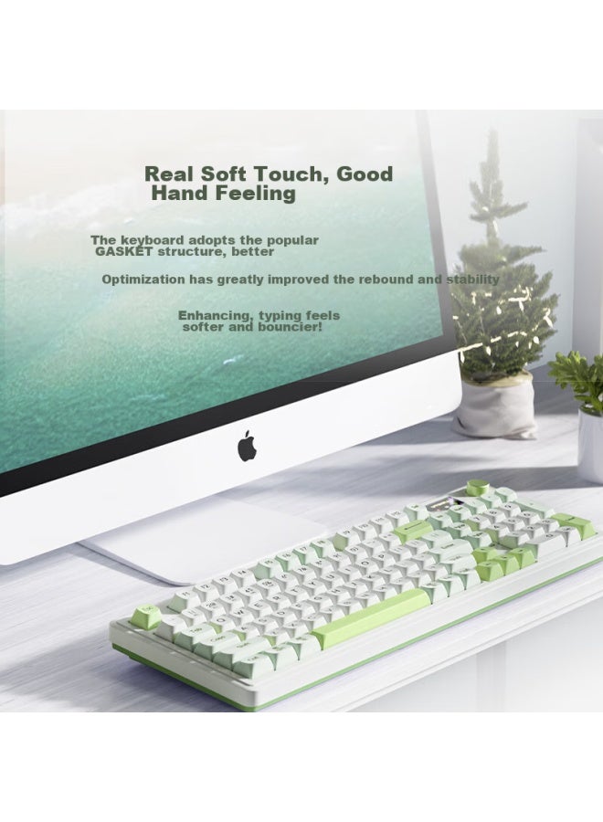 Langtu L15 Qingbi 98-key Wired/wireless/bluetooth Tri-mode Silent Keyboard, Gasket Structure, Rgb Lighting Effects - Image 3
