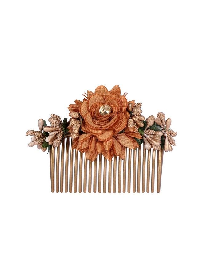 ACCESSHER Indowestern Style Multicolour Acrylic Material Fancy Artificial Flowers Embedded Statement Bridal Hair Comb Pins/Hair Pins For Women Pack Of 3 - Image 4