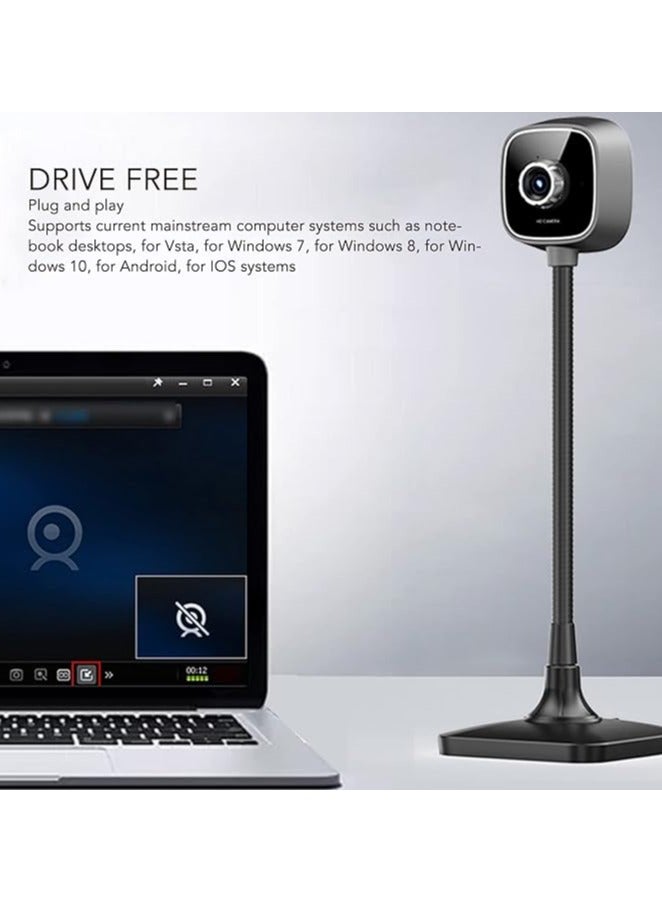 erorex 1080P HD USB Camera, Full HD Computer Cameras with Manual Focus, Built-in Noise-Cancelling Microphone, Adjustable Angle Webcam, Driver-, for Video Conferencing - Image 2