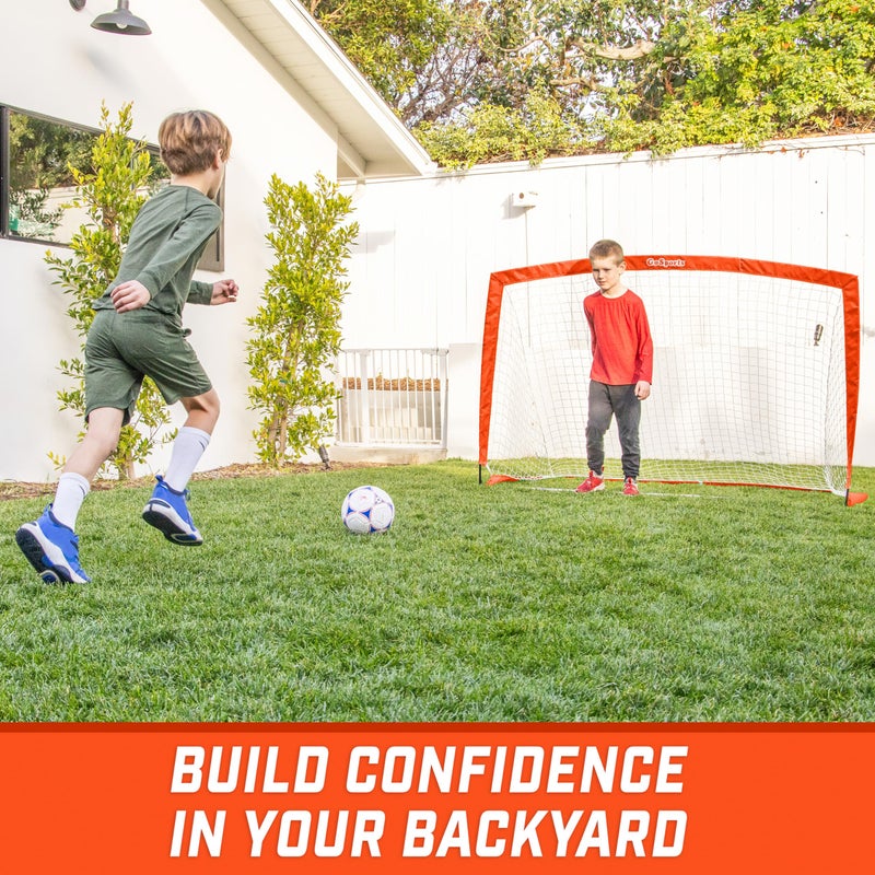 GoSports Team Tone 6 ft x 4 ft Portable Soccer Goal for Kids - Pop Up Net for Backyard - Red - Image 5