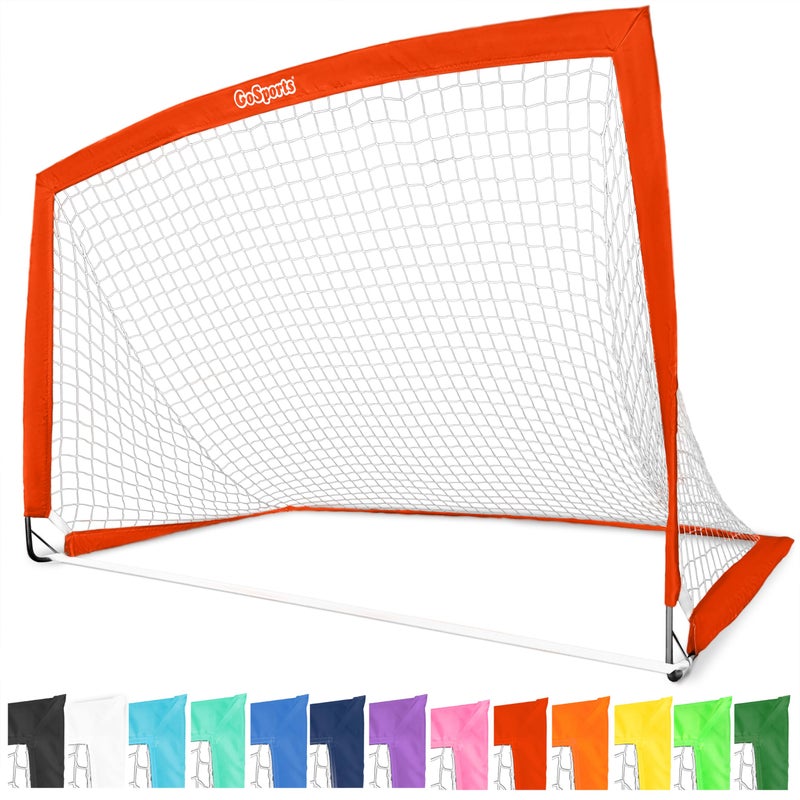 GoSports Team Tone 6 ft x 4 ft Portable Soccer Goal for Kids - Pop Up Net for Backyard - Red - Image 1