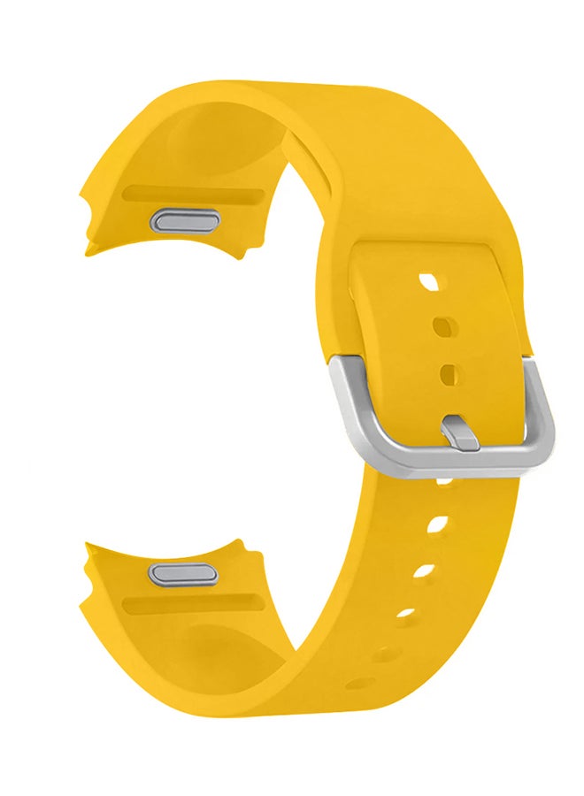 CATANES Samsung Galaxy Watch 6/6 Classic 20mm Silicone Band Flexible and Durable Replacement Sport Strap Yellow - Image 3