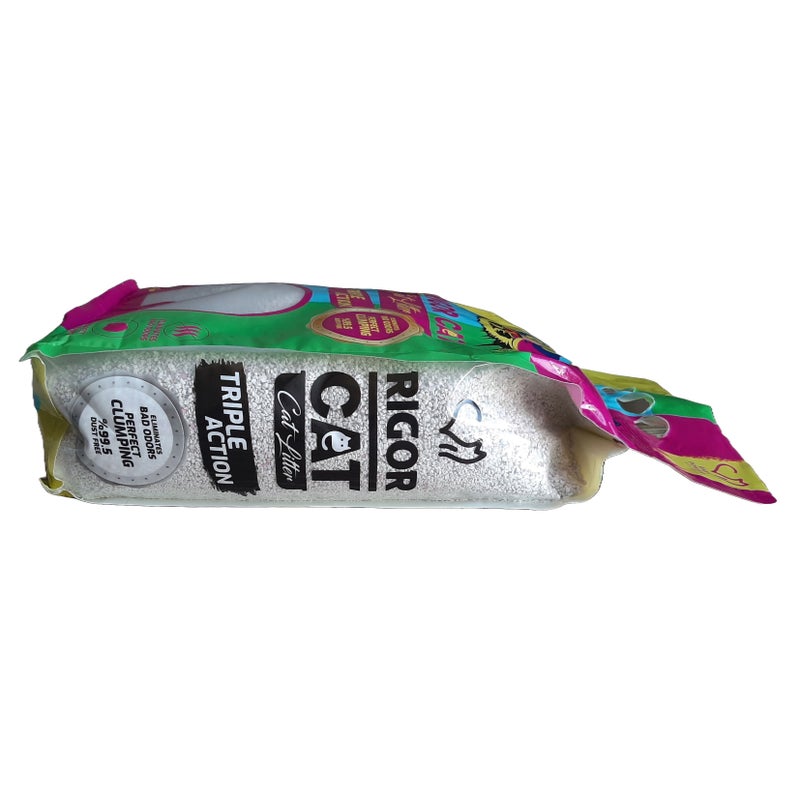 Rigor Cat Baby Powder Scented Clumping Litter – 100% Natural White Bentonite – Fast Clumping, Odor Control, Dust-Free – Gentle on Cats – 5 Litre Pack - Image 4