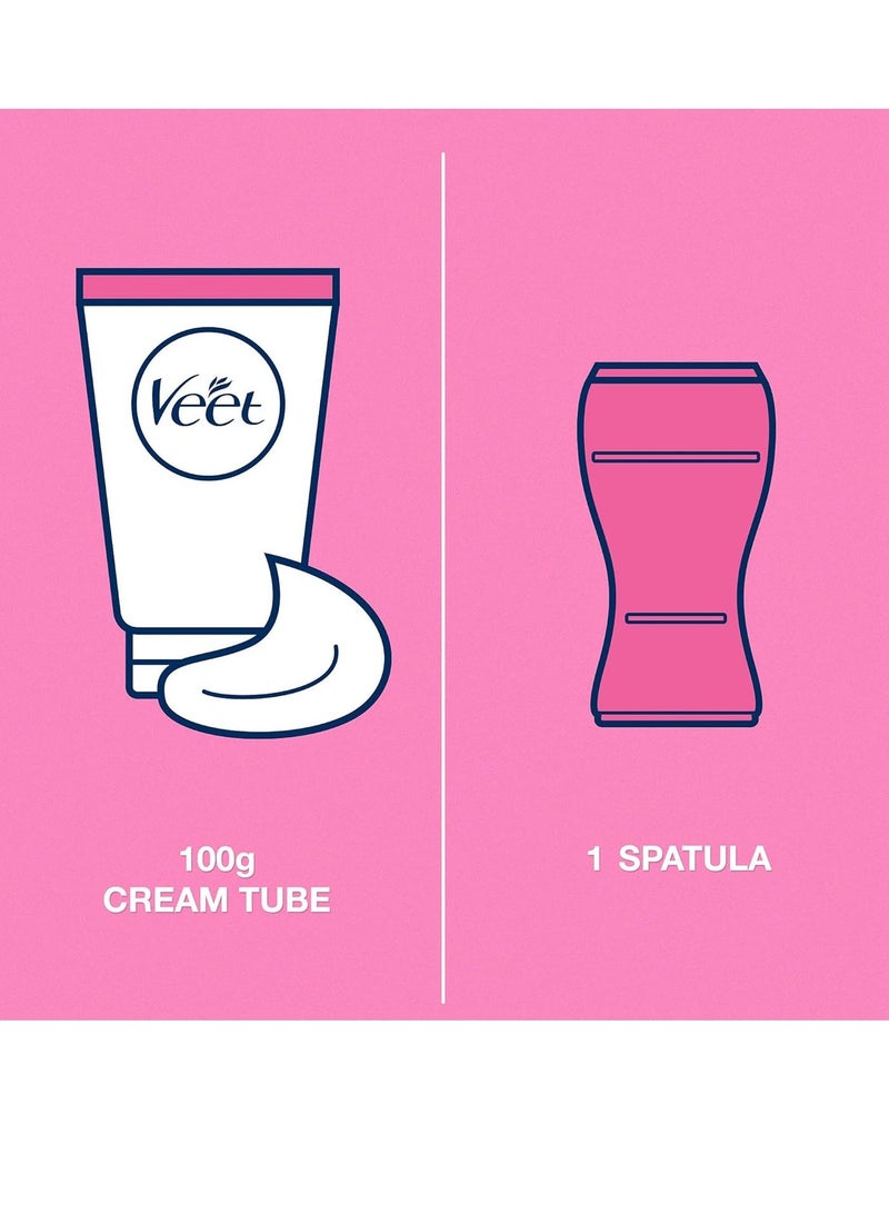 Veet Silky Fresh Hair Removal Cream Body & Legs for Dry Skin, Nourishing Shea Butter & Lily Fragrance – 100g - Image 4