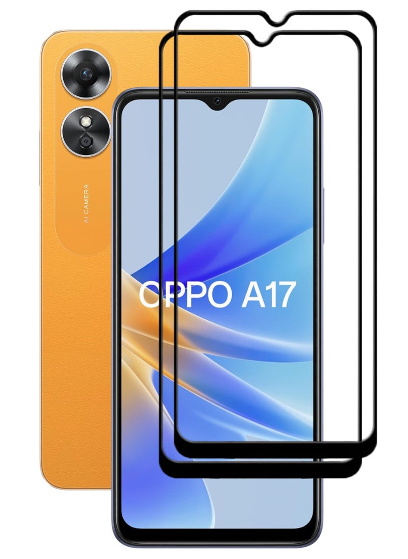 ACLIX 2 Pieces Antistatic ESD Dustproof Premium Quality High Definition Tempered Glass Screen Protector Designed For Oppo A17 - Image 1