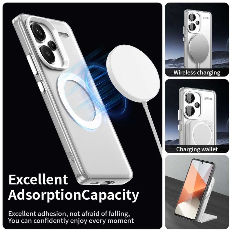 HuHa Protective Cover For Redmi Note 13 Pro+ Candy Magsafe PC Hybrid TPU Phone Case(White) - Image 3