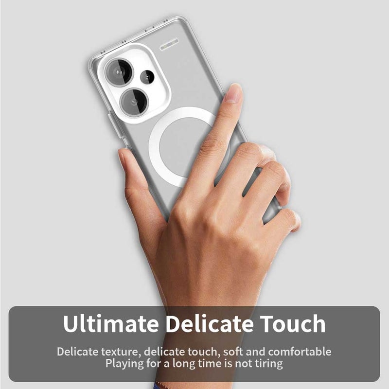 HuHa Protective Cover For Redmi Note 13 Pro+ Candy Magsafe PC Hybrid TPU Phone Case(White) - Image 5