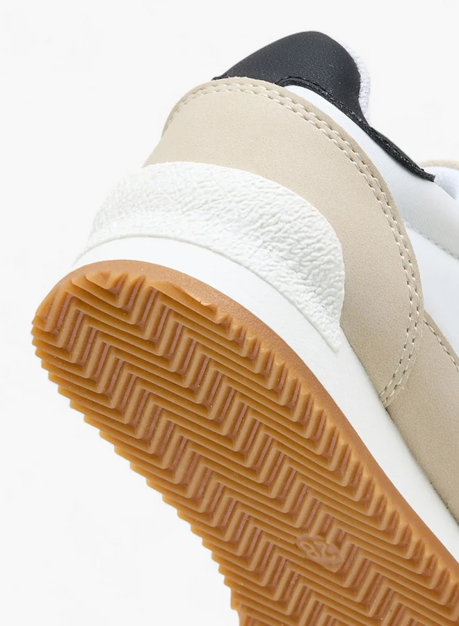 JUNIORS Boys Panelled Sneakers with Hook and Loop Closure