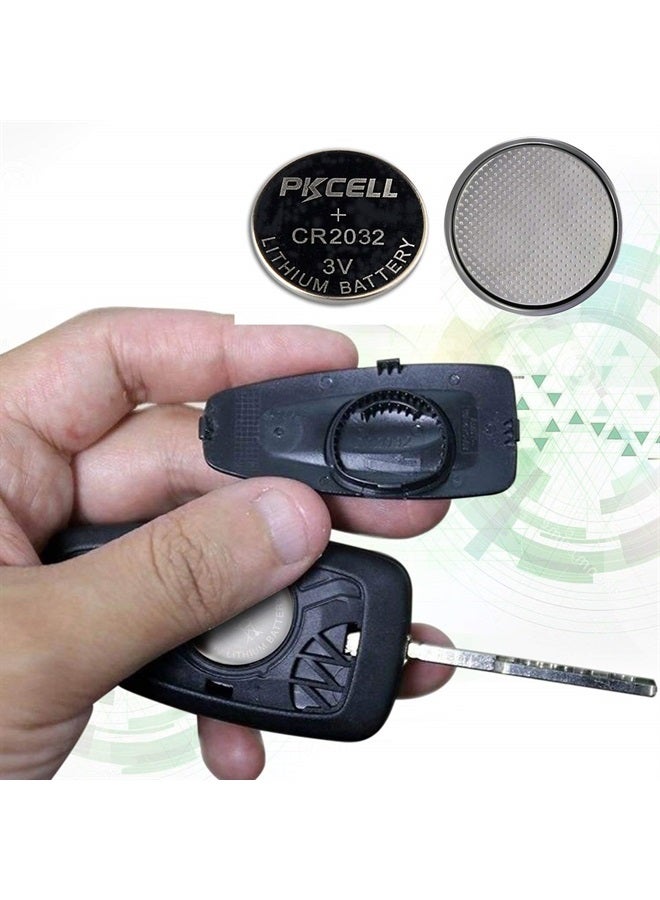 PKCELL 2032 بطارية 3 فولت، بطارية ليثيوم 3 فولت CR2032، بطارية ساعة 2032، 100 عدّاد - Image 5
