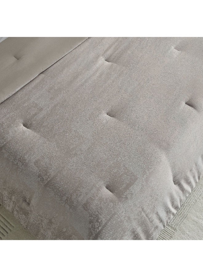 Home Box Whitebliss Ornate 5-Piece Jacquard King Comforter Set 240 x 220 cm - Image 5