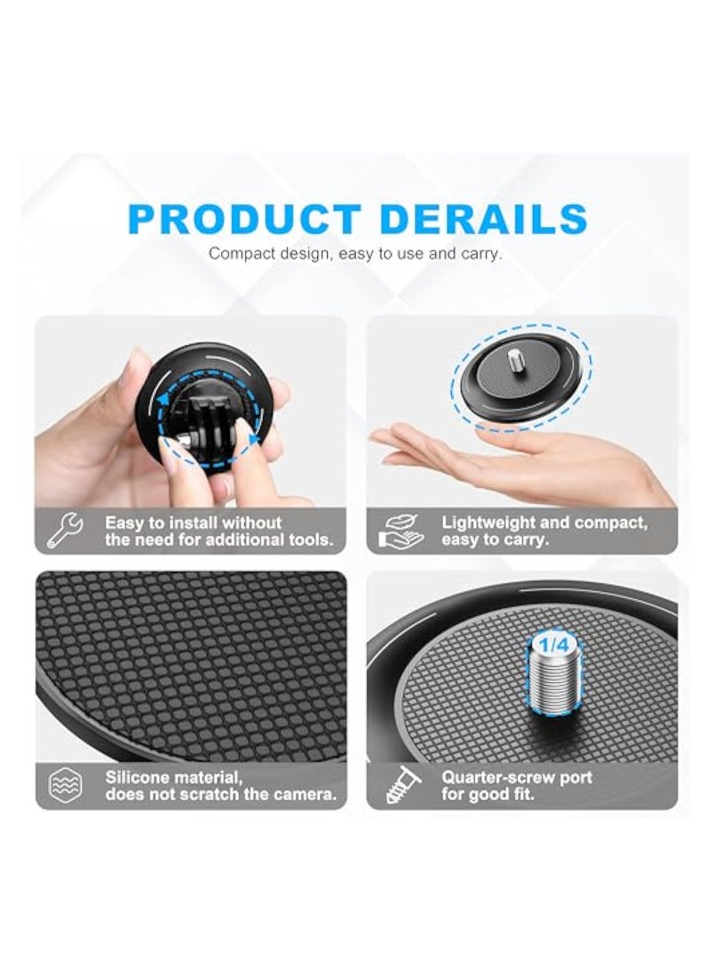 Barakah Magnetic Camera Mount Stand Base for DJI Osmo Pocket 3/2, Insta360X4/X3/GO 3, GoPro Hero 12/11/10 Series, Camera Aluminum Base, Camera Accessories, Stable Bracket Non-Slip Support Adapter 1/4 Screw - Image 5