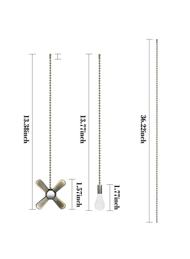 Iceyyyy Bronze Ceiling Fan Pull Chain Set Including 4Pcs Beaded Ball Fan Pull Chain Pendant, Extra 8Pcs Beaded and Pull Loop Connectors, 2Pcs 35.4 inches Fan Pull Chain Extension - Image 3